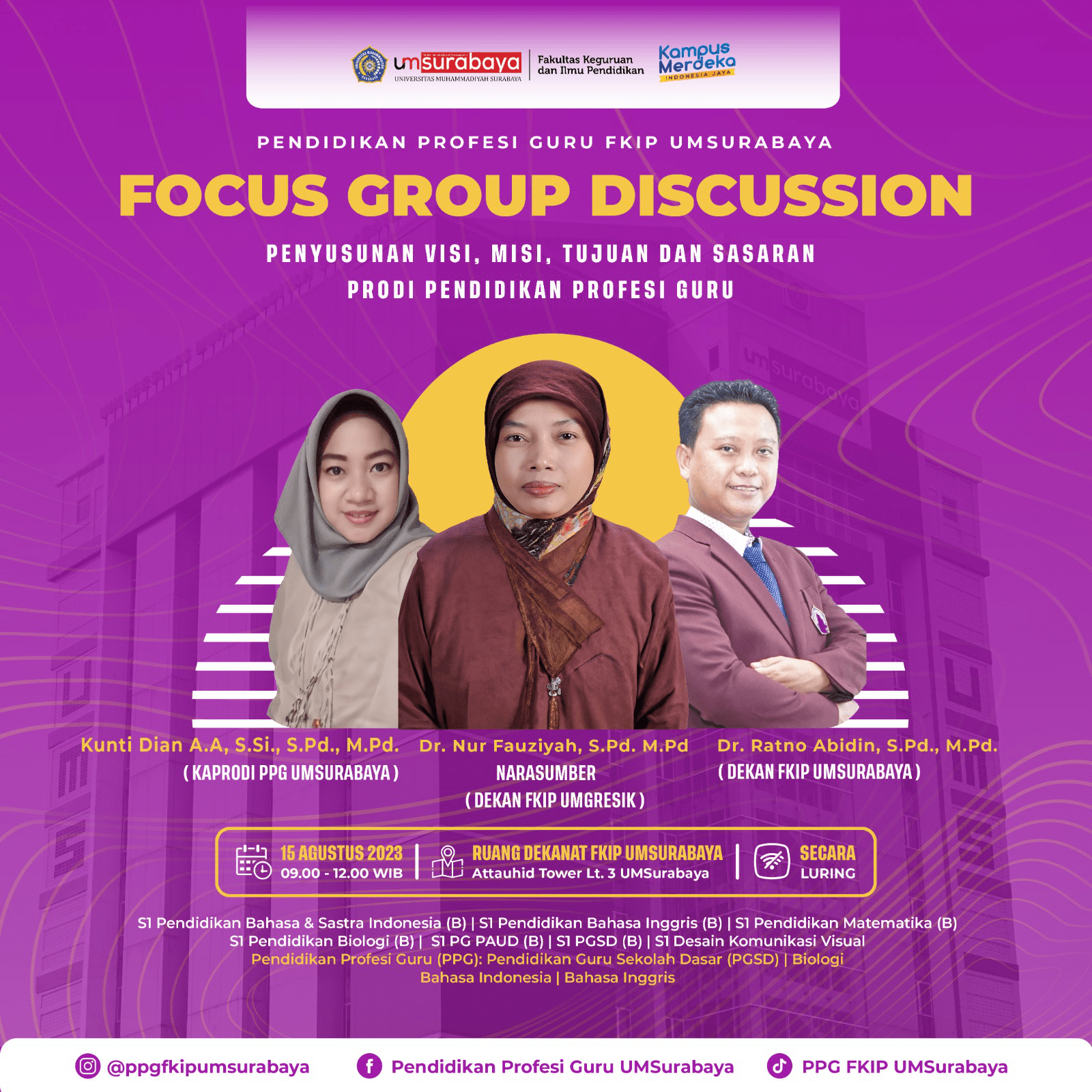 Focus Group Discussion Penyusunan Visi Misi Tujuan Dan Sasaran Prodi ...